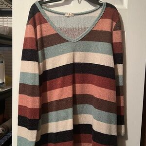 Striped V-Neck Sweater